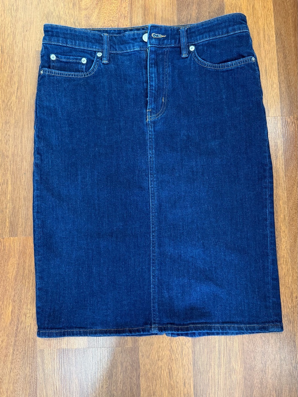 Ralph Lauren Double RL Dark Blue Denim Pencil Skirt